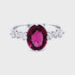 Natural Rhodolite Garnet & Diamond Ring