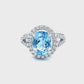 Natural Aquamarine & Diamond Ring