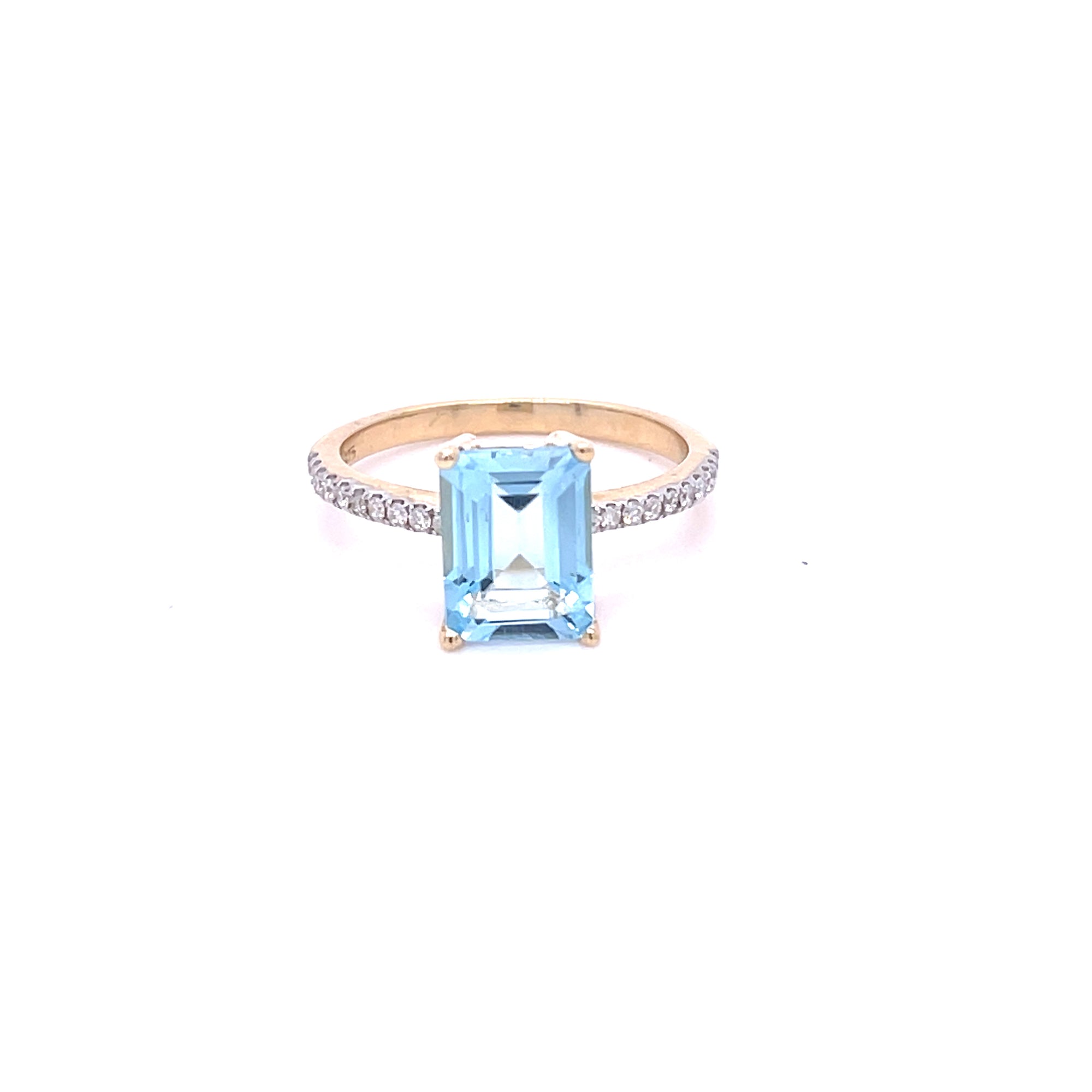 Natural Blue Topaz & Diamond Dress Ring