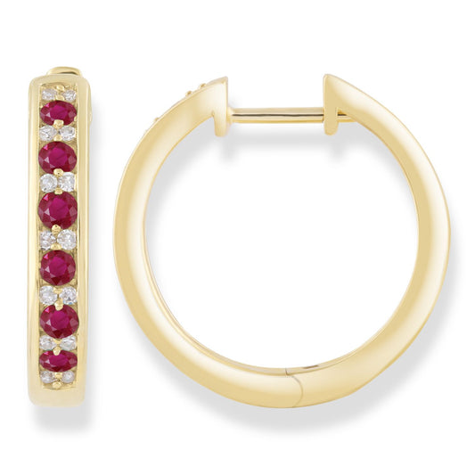 Natural Ruby & Diamond Earrings