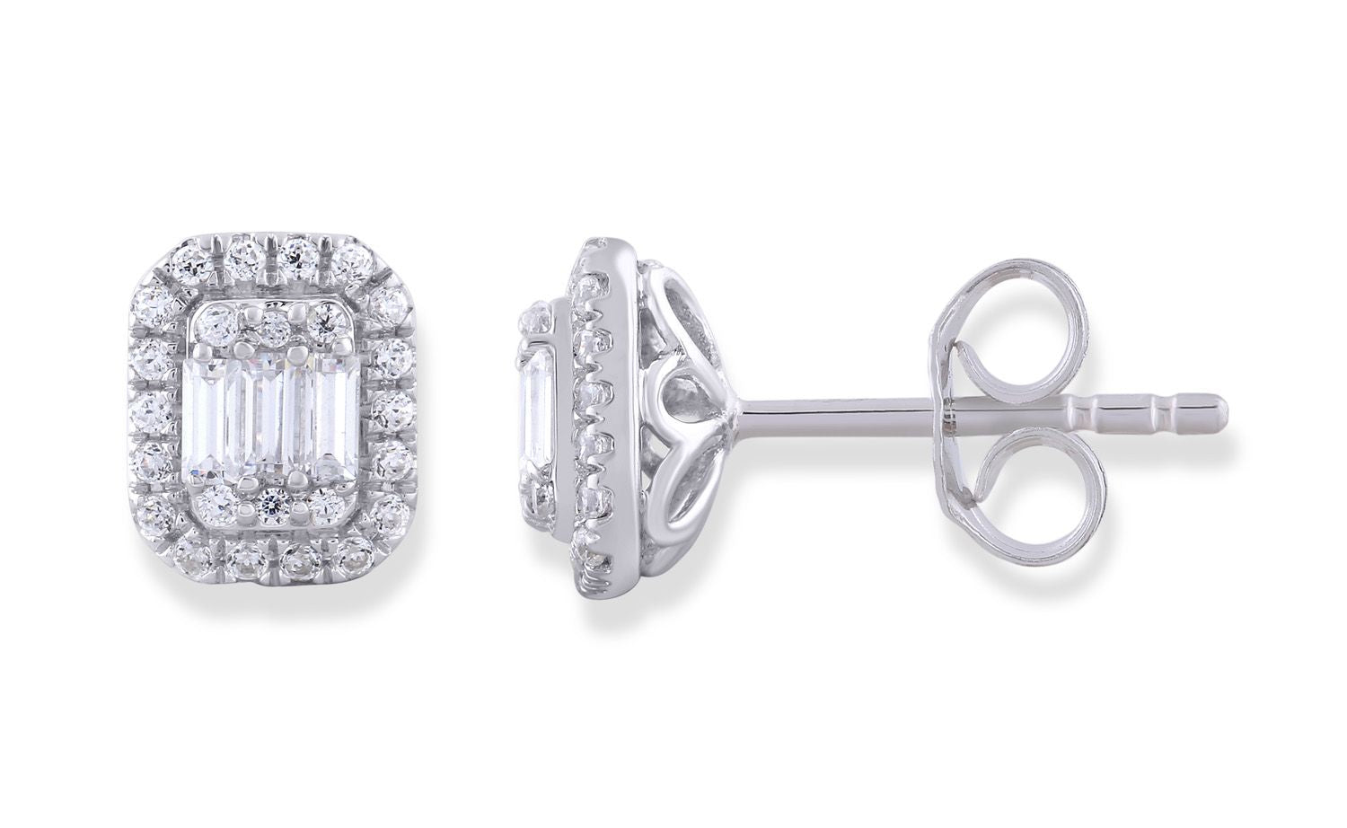 Baguette Diamond Stud Earrings