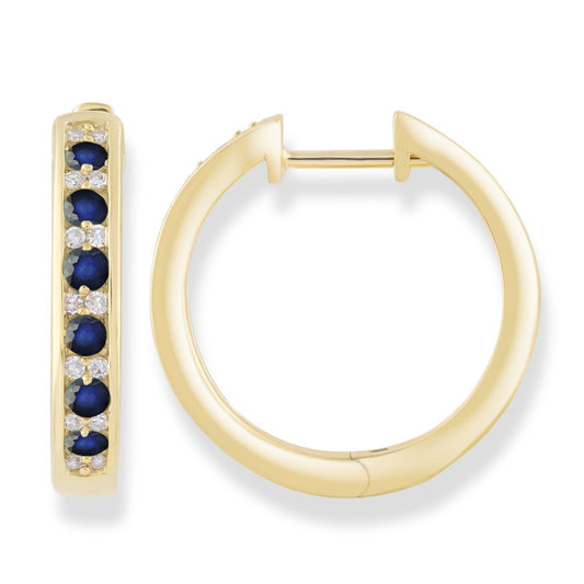 Natural Sapphire & Diamond Earrings