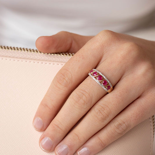 Natural Ruby & Diamond Dress Ring